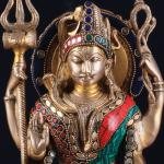 Brass Sitting Ardhanarishwara Statue | 9.5" x 6" x 3" | 4.5 kg | Stone Inlay Work | Shiva Parvati Divine Unity | Sacred Hindu Art | Jaipurio